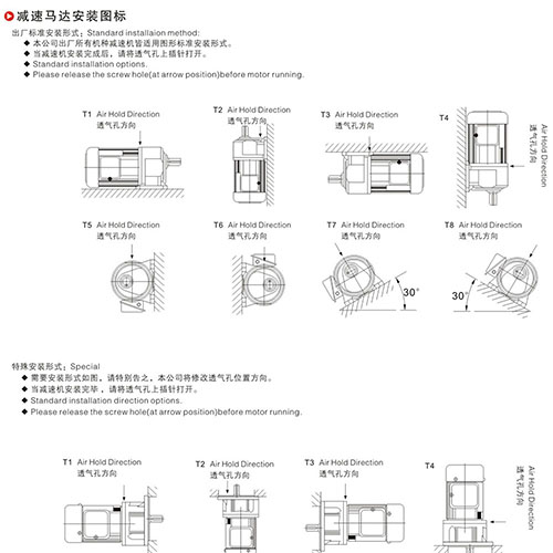 減速馬達(dá)安裝圖